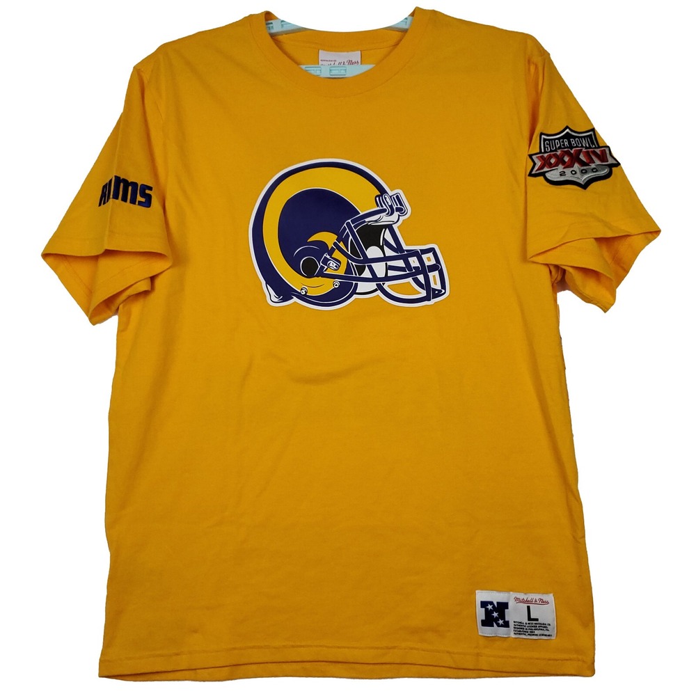 LA Rams Mitchell & Ness NFL Large Shirt Team Origins Since‎ 1937 Yellow New